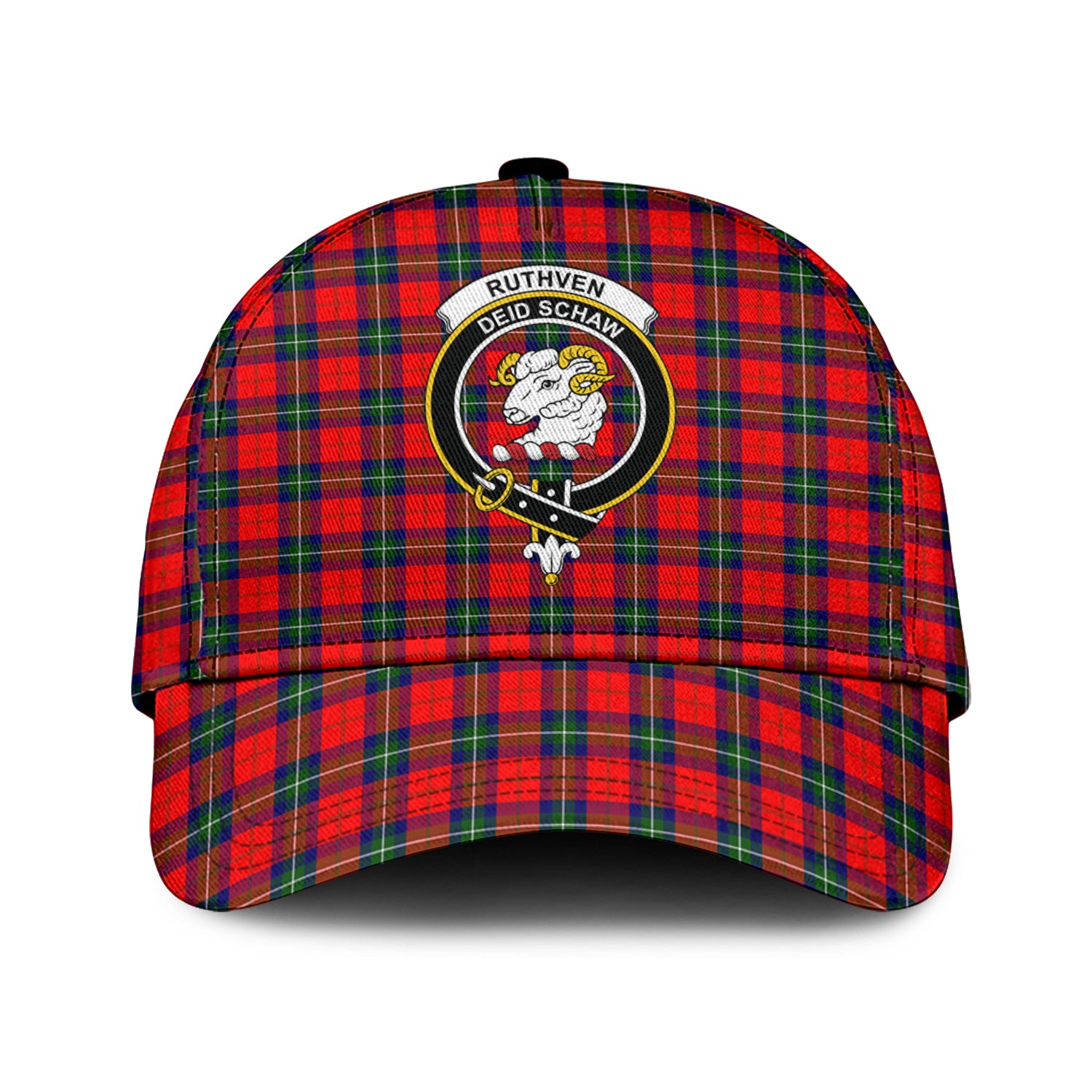 ruthven-modern-tartan-classic-cap-with-family-crest