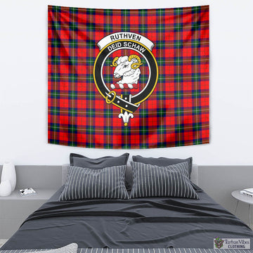 Ruthven Tartan Tapestry Wall Hanging and Home Decor for Room with Family Crest