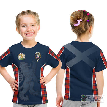 Ruthven Tartan Kid T-Shirt with Family Crest and Lion Rampant Vibes Sport Style - Tartan Vibes Clothing