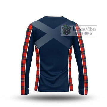 Ruthven Tartan Long Sleeve T-Shirt with Family Crest and Lion Rampant Vibes Sport Style - Tartan Vibes Clothing