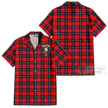 Ruthven Tartan Cotton Hawaiian Shirt with Family Crest