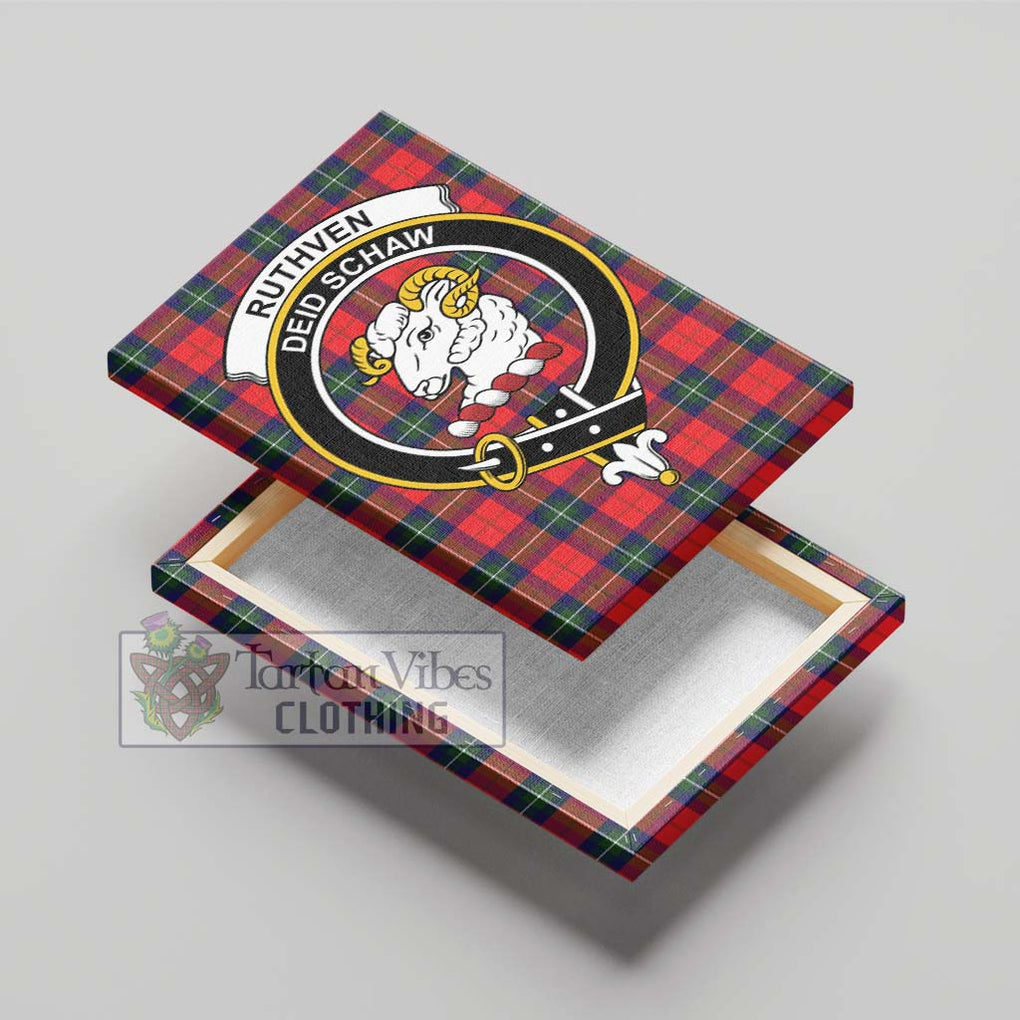 Ruthven Tartan Canvas Print Wall Art with Family Crest - Tartan Vibes Clothing