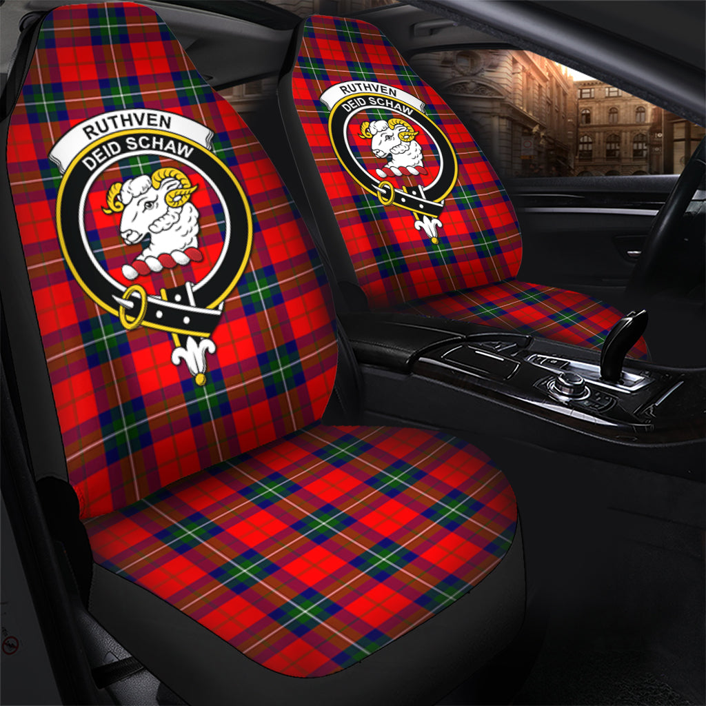 Ruthven Modern Tartan Car Seat Cover with Family Crest - Tartanvibesclothing