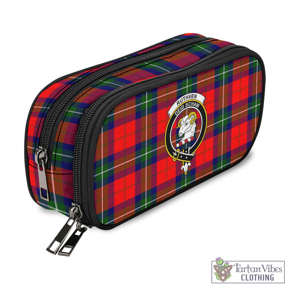 Tartan Vibes Clothing Ruthven Modern Tartan Pen and Pencil Case with Family Crest