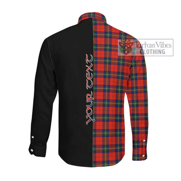 Ruthven Tartan Long Sleeve Button Shirt with Family Crest and Half Of Me Style