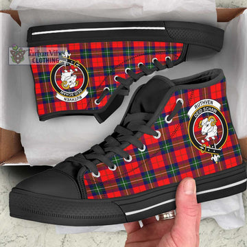 Ruthven Tartan High Top Shoes with Family Crest