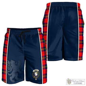 Ruthven Modern Tartan Men's Shorts with Family Crest and Lion Rampant Vibes Sport Style