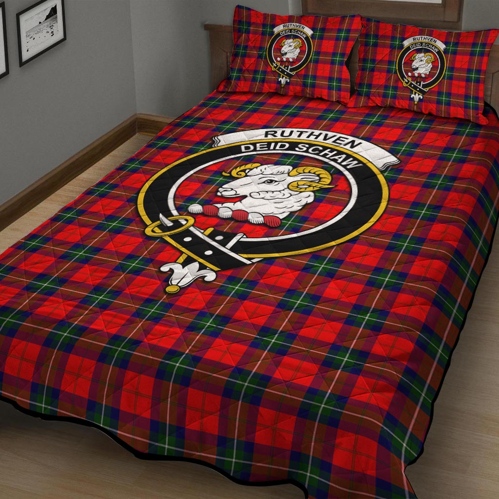 Ruthven Tartan Quilt Bed Set with Family Crest - Tartan Vibes Clothing