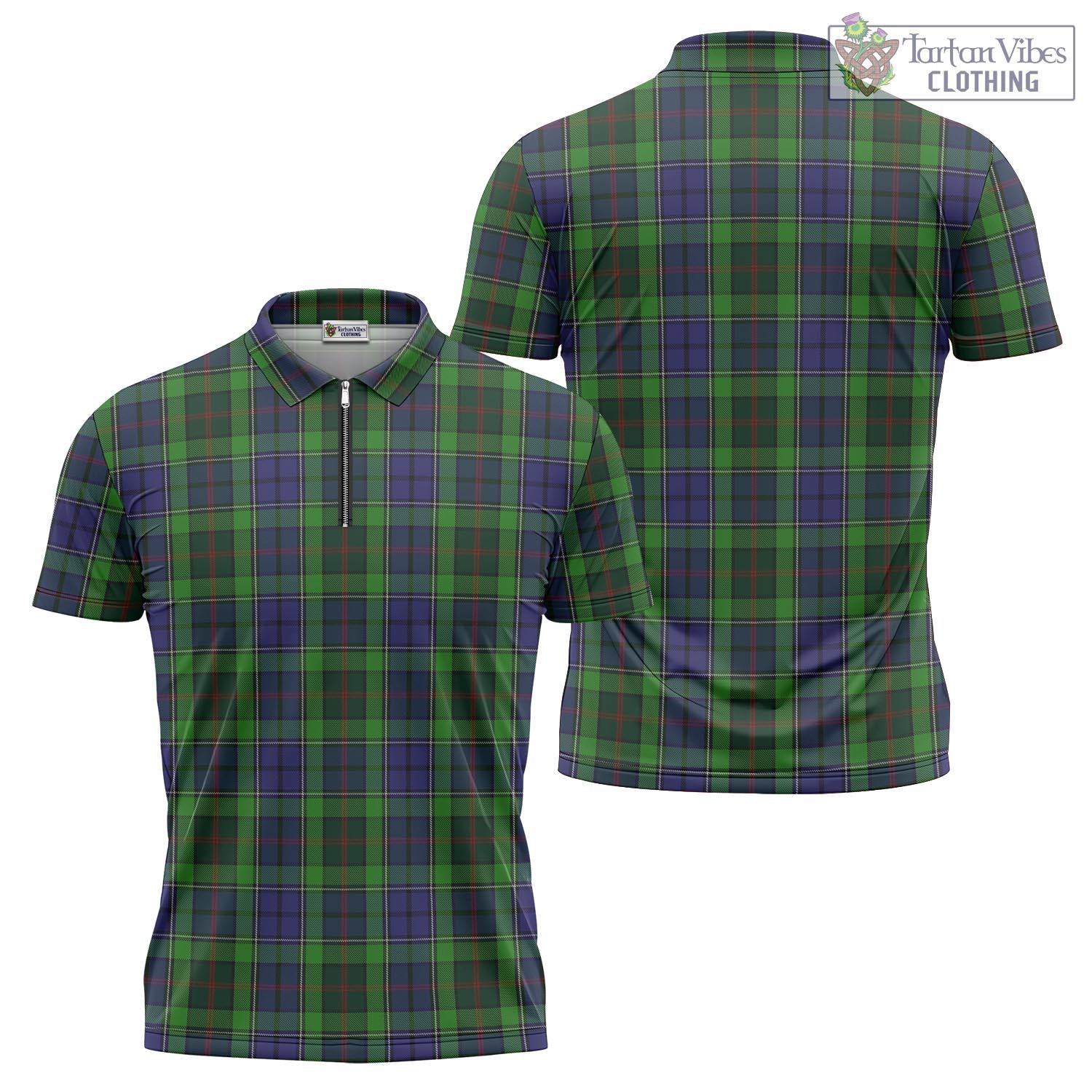 Tartan Vibes Clothing Rutledge Tartan Zipper Polo Shirt