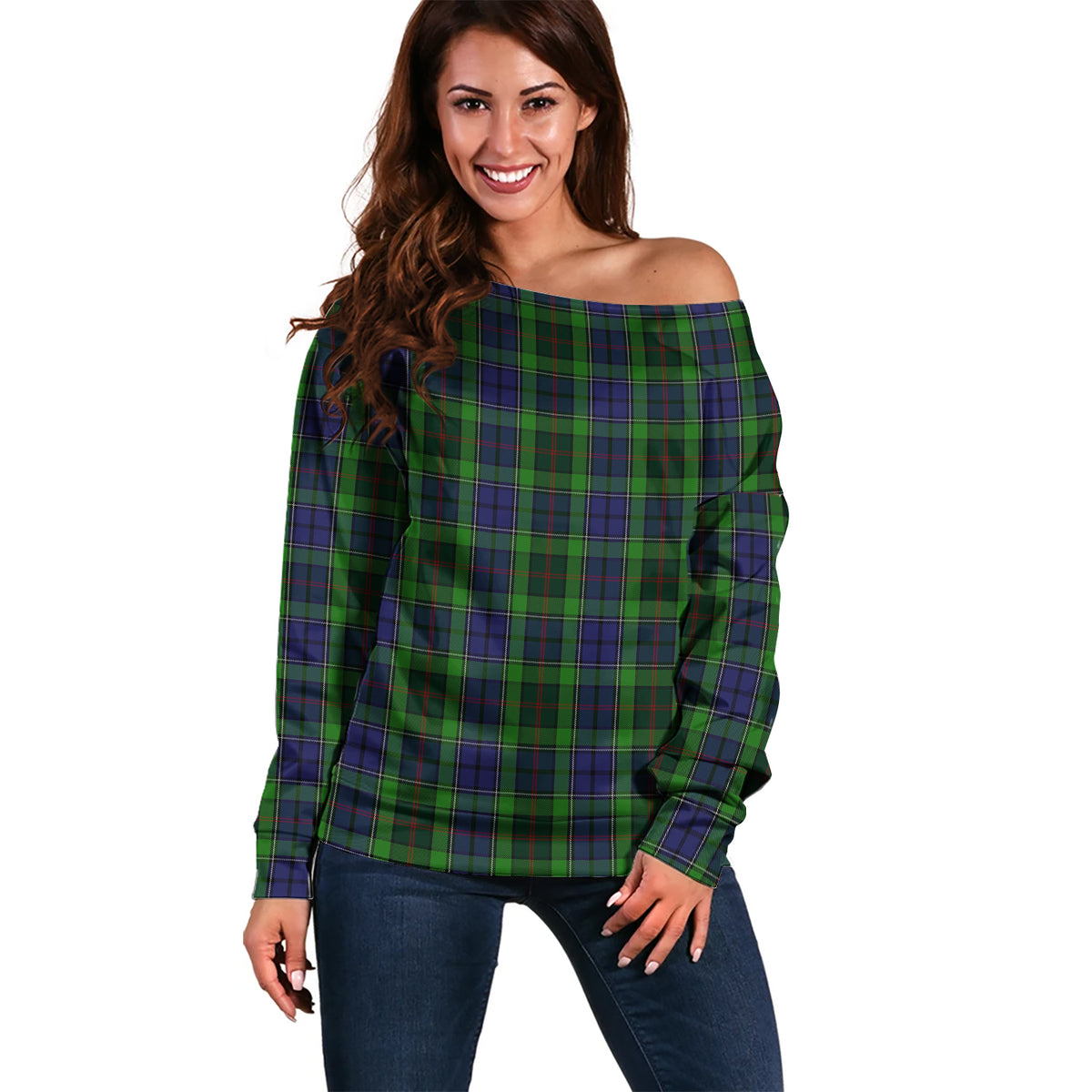 Rutledge Tartan Off Shoulder Women Sweater Women - Tartan Vibes Clothing