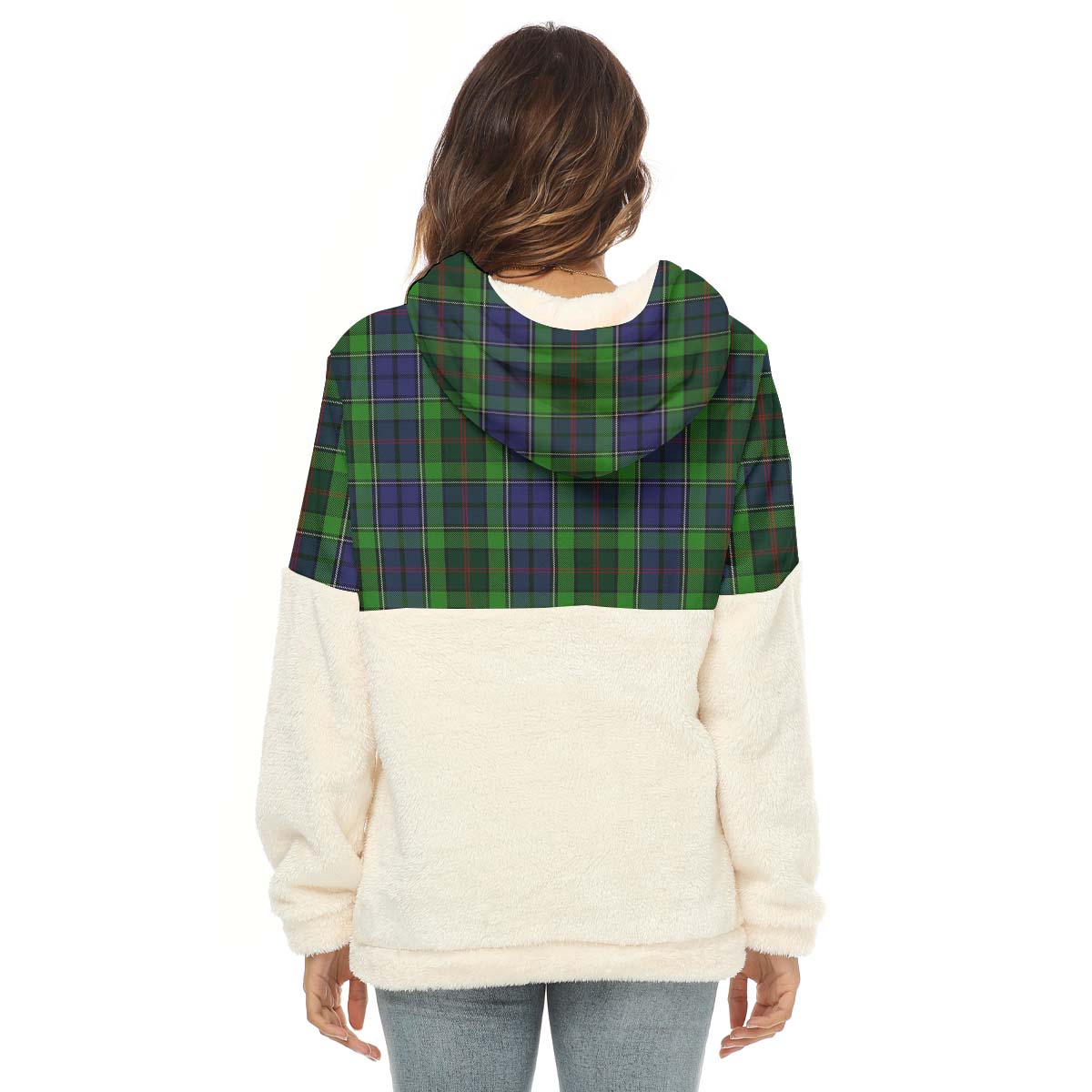 Rutledge Tartan Women's Borg Fleece Hoodie With Half Zip - Tartan Vibes Clothing