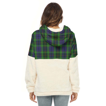 Rutledge Tartan Women's Borg Fleece Hoodie With Half Zip