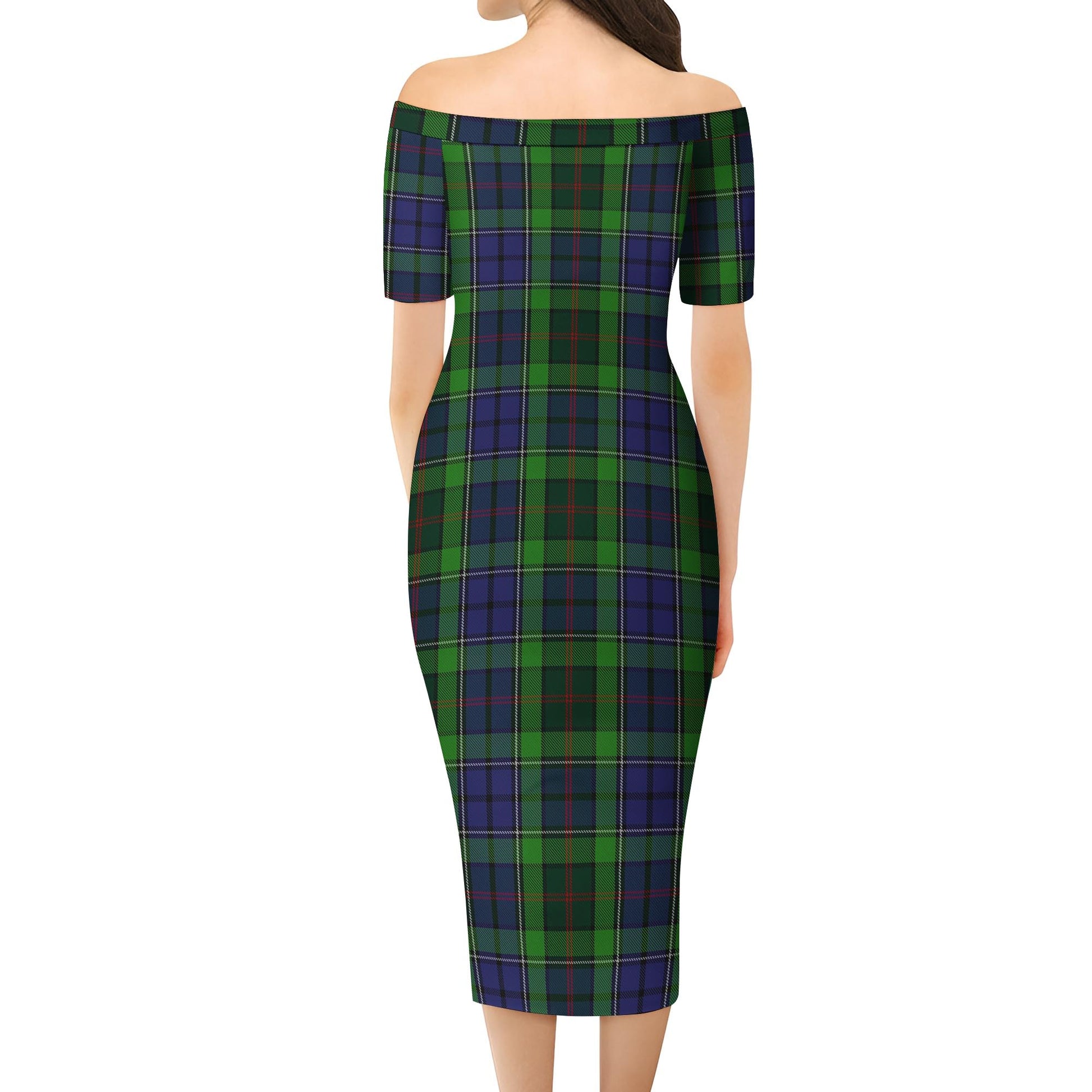 Rutledge Tartan Off Shoulder Lady Dress - Tartanvibesclothing