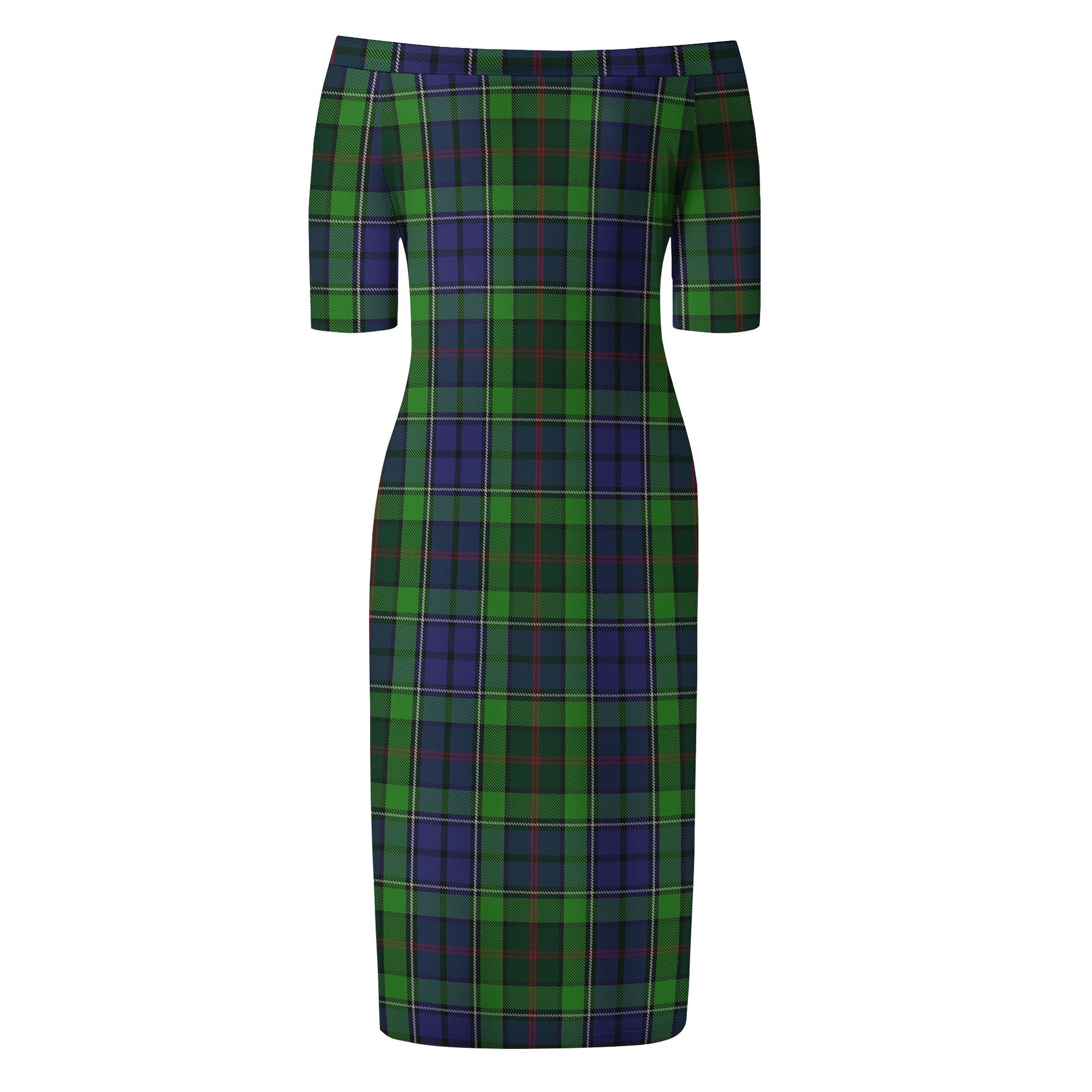 Rutledge Tartan Off Shoulder Lady Dress - Tartanvibesclothing