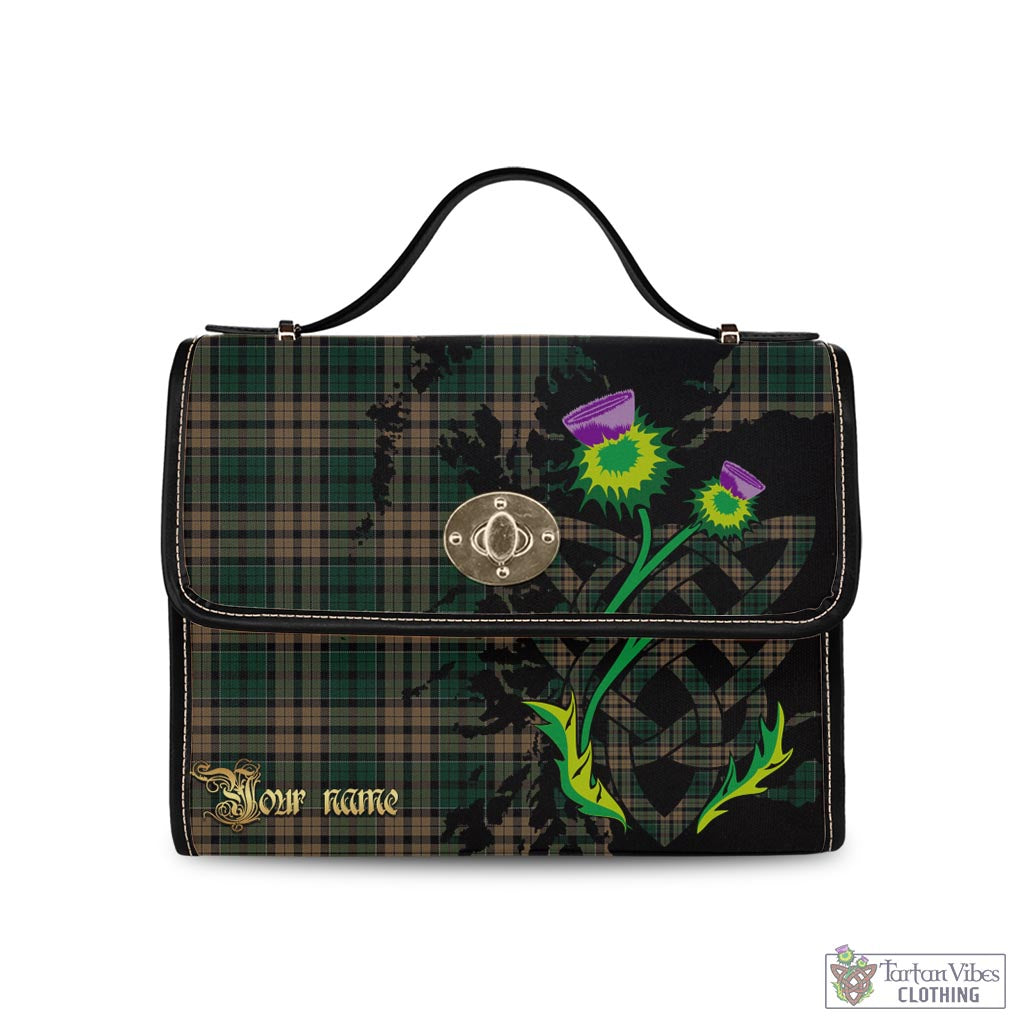 Tartan Vibes Clothing Sackett Tartan Waterproof Canvas Bag with Scotland Map and Thistle Celtic Accents