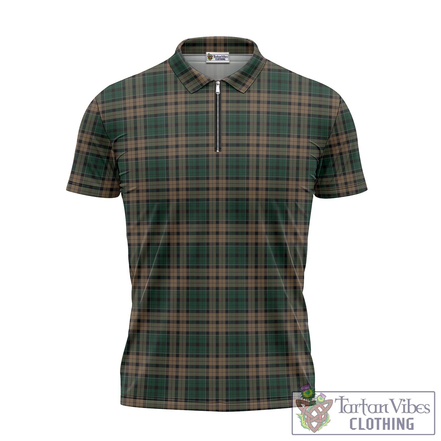 Tartan Vibes Clothing Sackett Tartan Zipper Polo Shirt