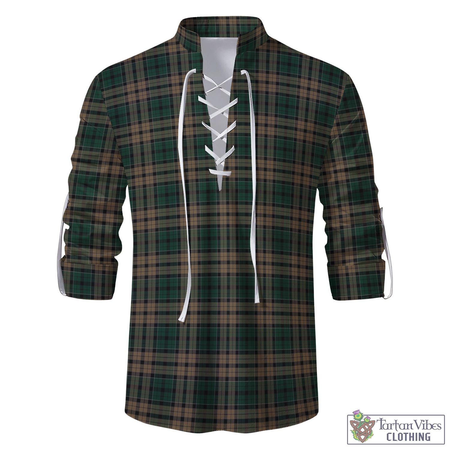 Tartan Vibes Clothing Sackett Tartan Men's Scottish Traditional Jacobite Ghillie Kilt Shirt