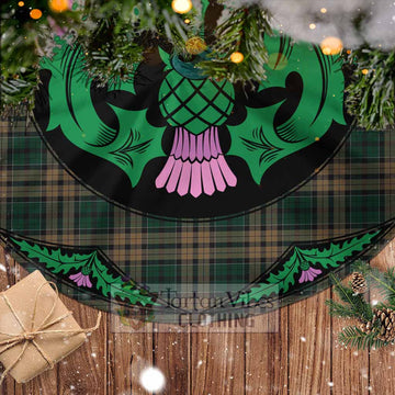 Sackett Tartan Christmas Tree Skirt Scottish Thistle Style