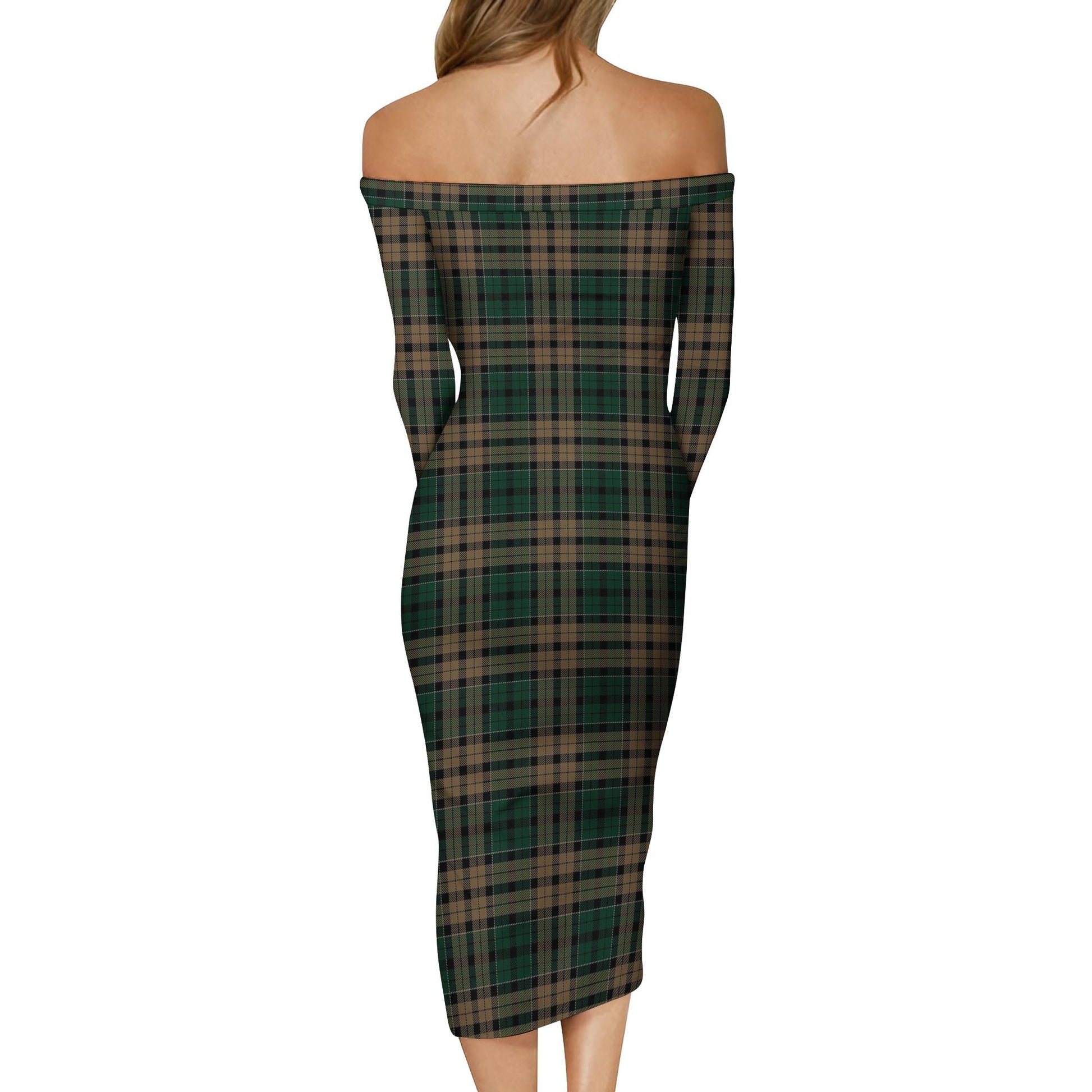 Sackett Tartan Off Shoulder Lady Dress - Tartanvibesclothing