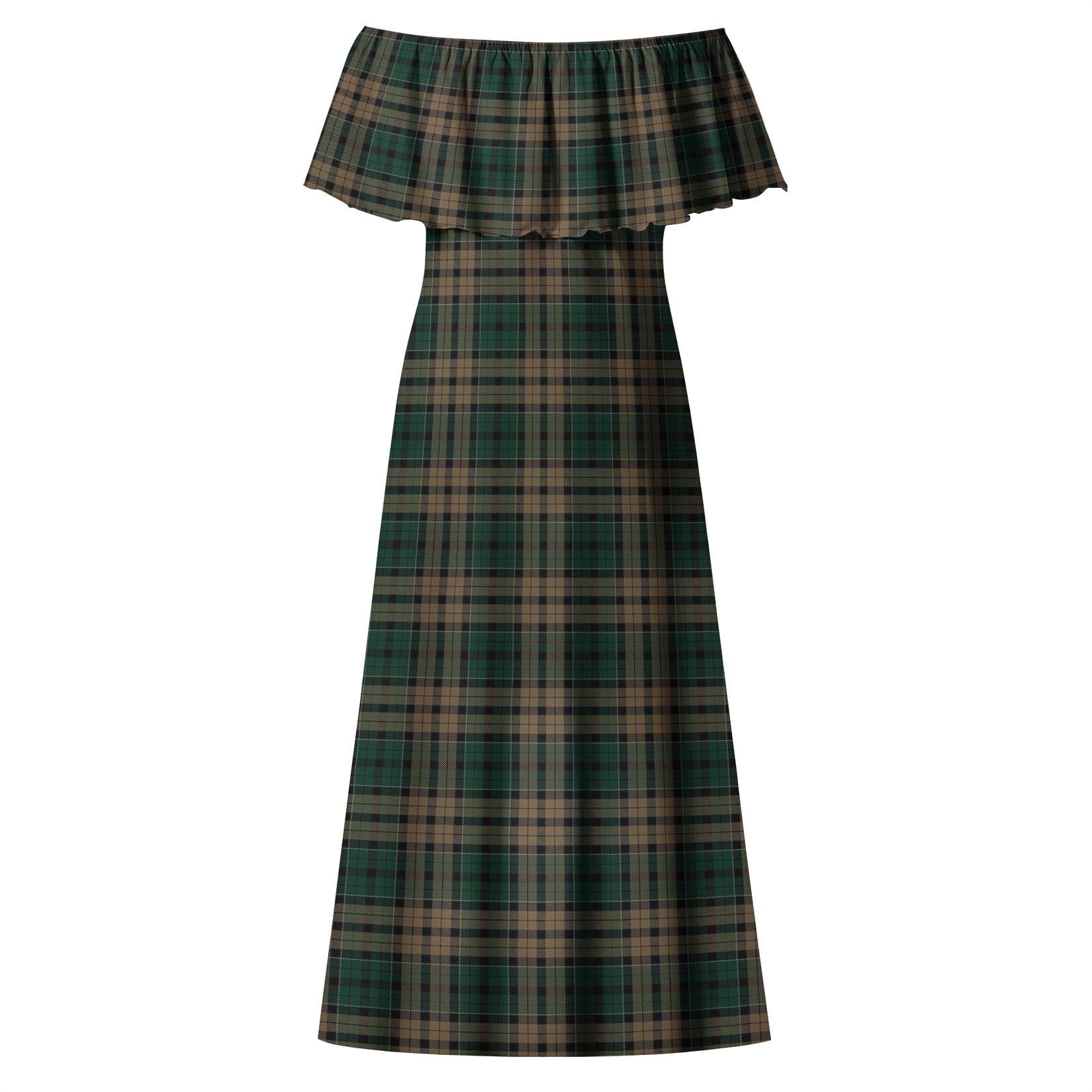 Sackett Tartan Off Shoulder Long Dress - Tartanvibesclothing