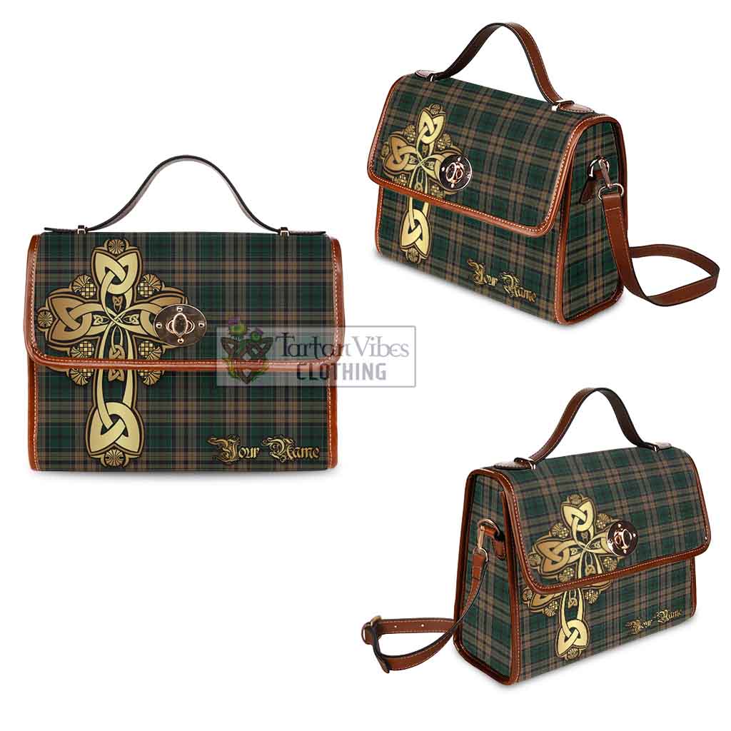 Tartan Vibes Clothing Sackett Tartan Waterproof Canvas Bag Golden Thistle Celtic Cross Style