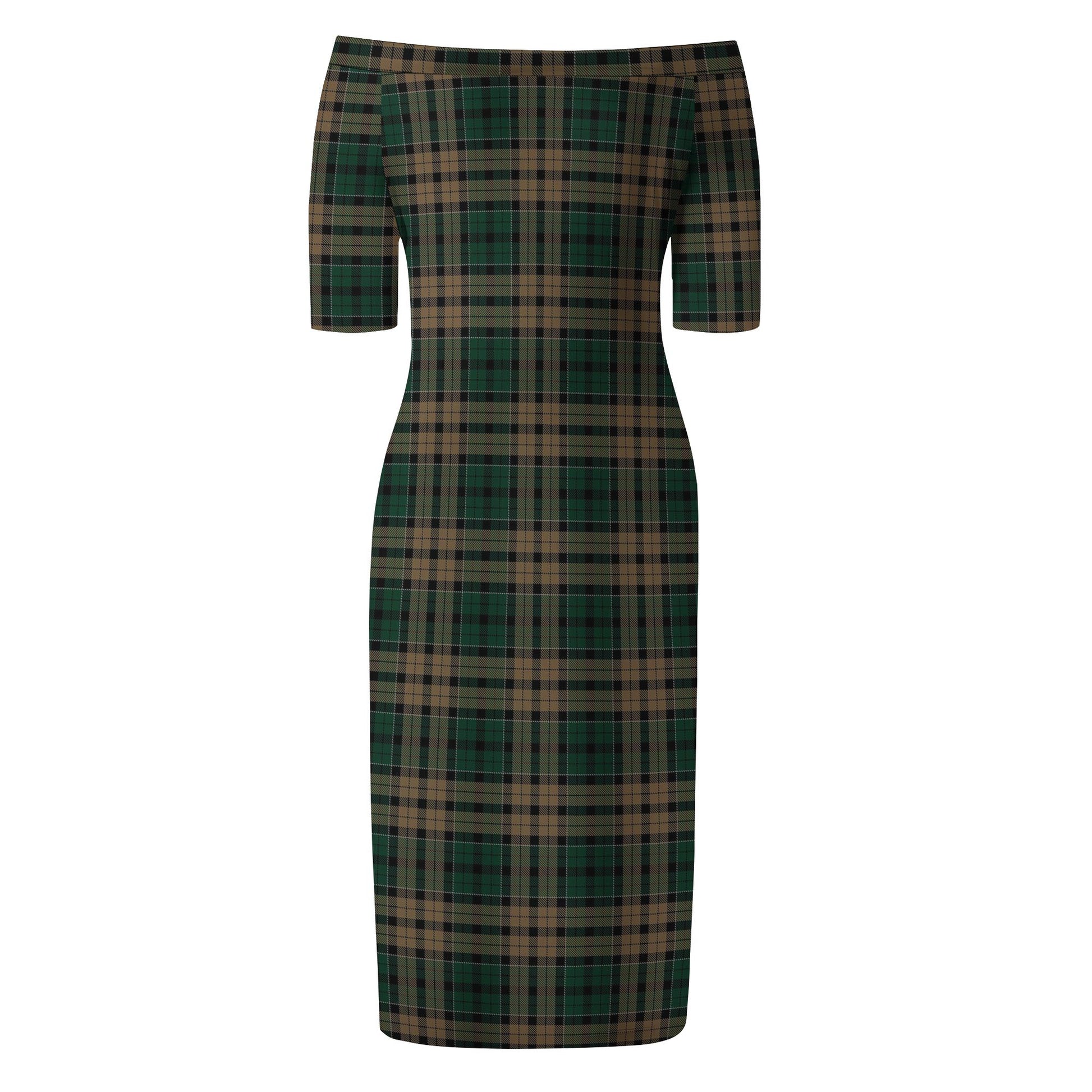 Sackett Tartan Off Shoulder Lady Dress - Tartanvibesclothing