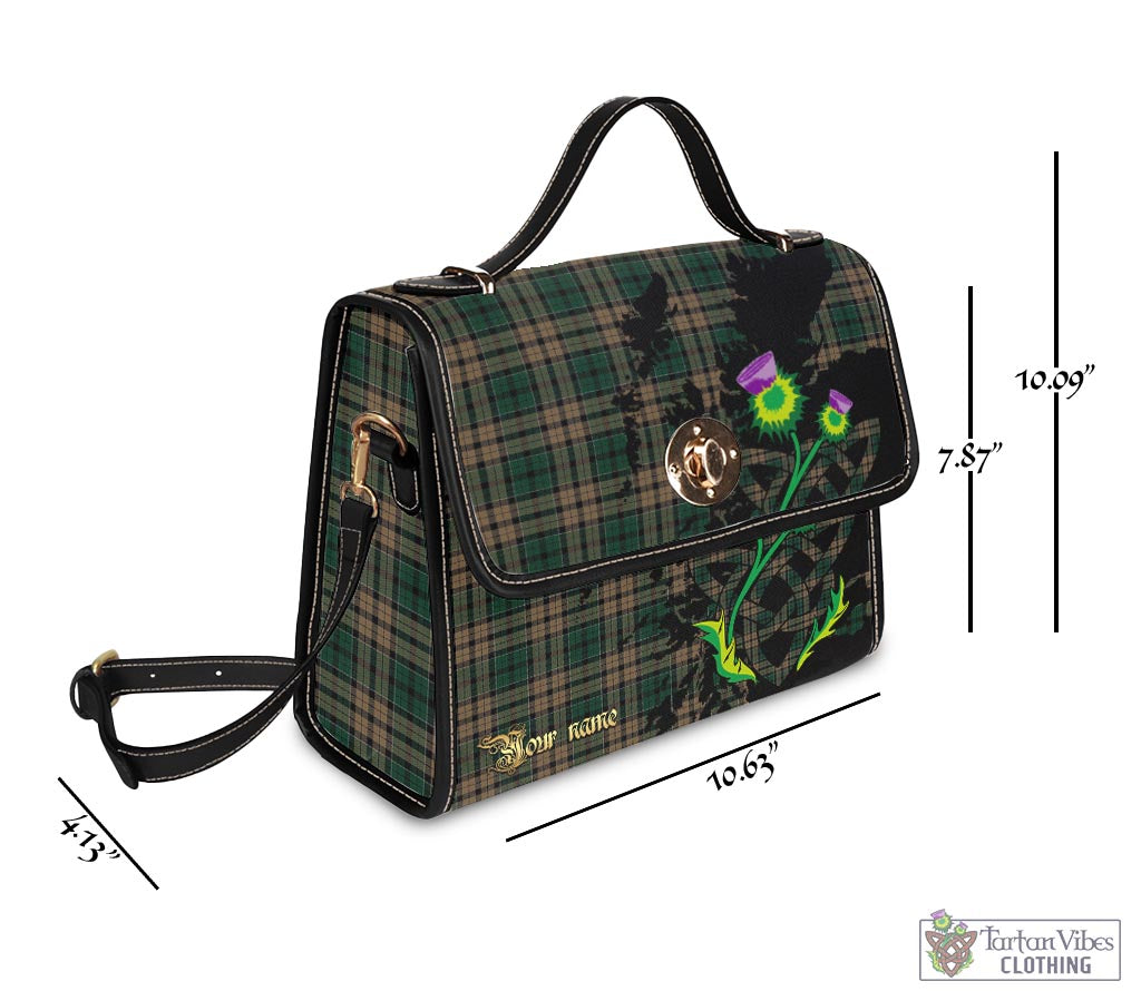 Tartan Vibes Clothing Sackett Tartan Waterproof Canvas Bag with Scotland Map and Thistle Celtic Accents