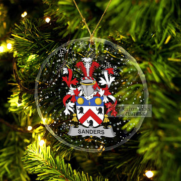 Sanders Irish Clan Christmas Glass Ornament with Coat of Arms