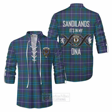 Sandilands Tartan Ghillie Kilt Shirt with Family Crest DNA In Me Style