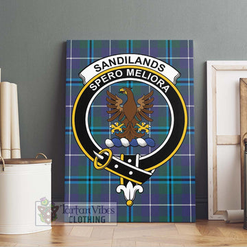 Sandilands Tartan Canvas Print Wall Art with Family Crest