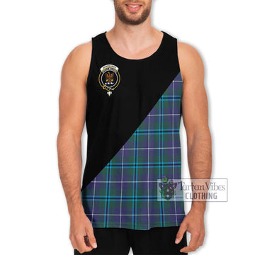 Sandilands Tartan Men's Tank Top with Family Crest and Military Logo Style