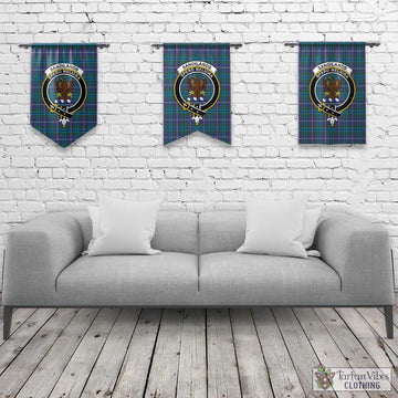 Sandilands Tartan Gonfalon, Tartan Banner with Family Crest