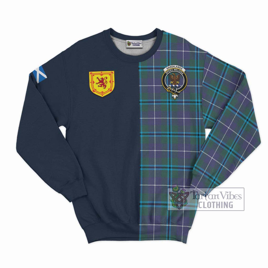 Tartan Vibes Clothing Sandilands Tartan Sweatshirt with Scottish Lion Royal Arm Half Style