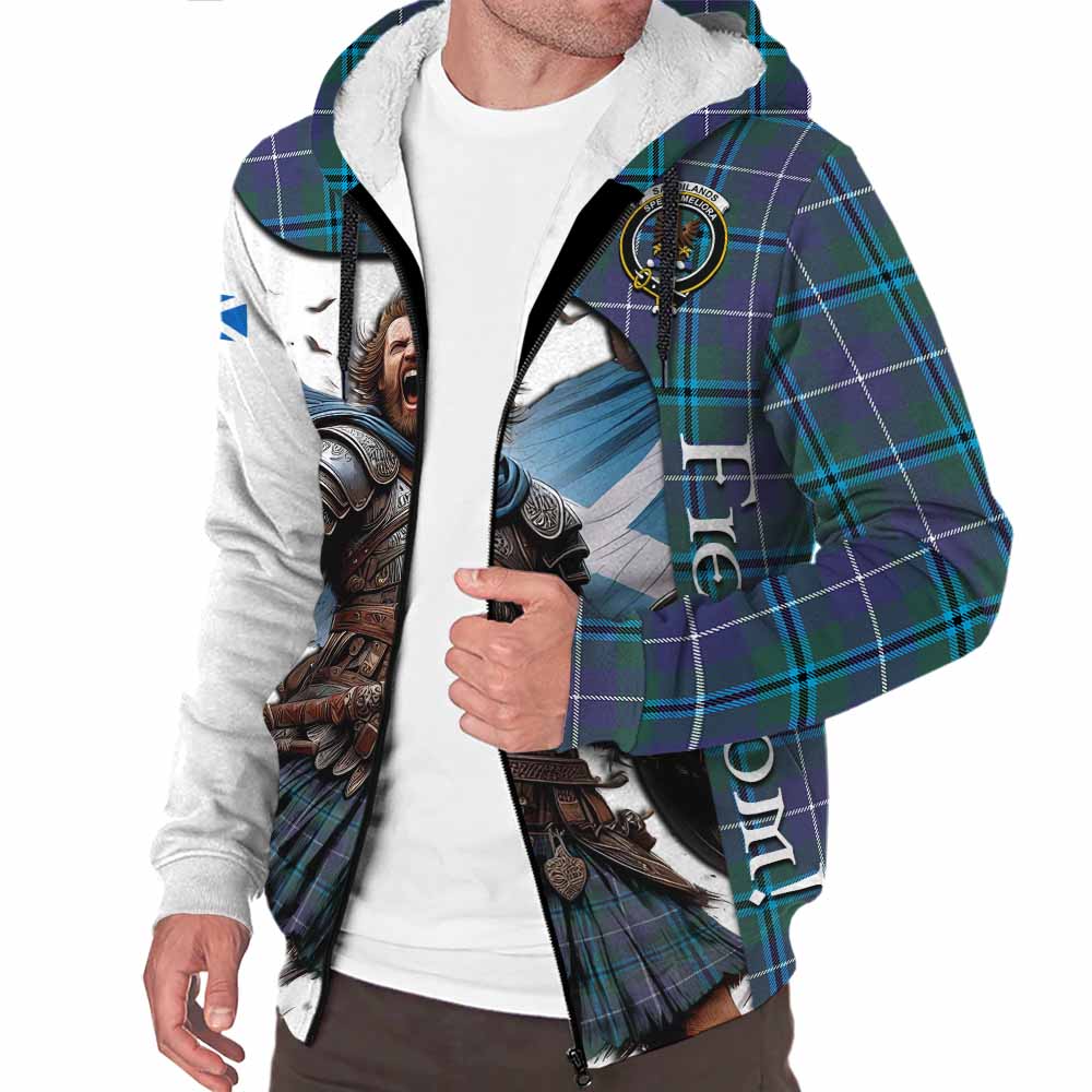 Tartan Vibes Clothing Sandilands Crest Tartan Sherpa Hoodie Inspired by the Freedom of Scottish Warrior