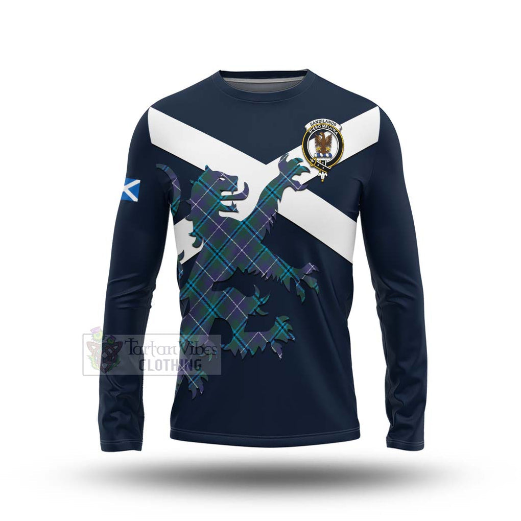 Tartan Vibes Clothing Sandilands Tartan Lion Rampant Long Sleeve T-Shirt – Proudly Display Your Heritage with Alba Gu Brath and Clan Name