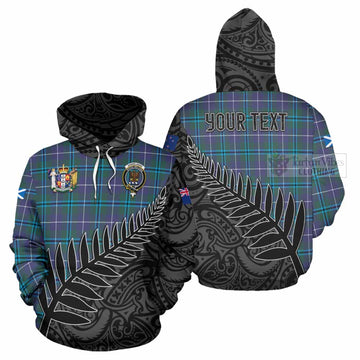 Sandilands Crest Tartan Hoodie with New Zealand Silver Fern Half Style