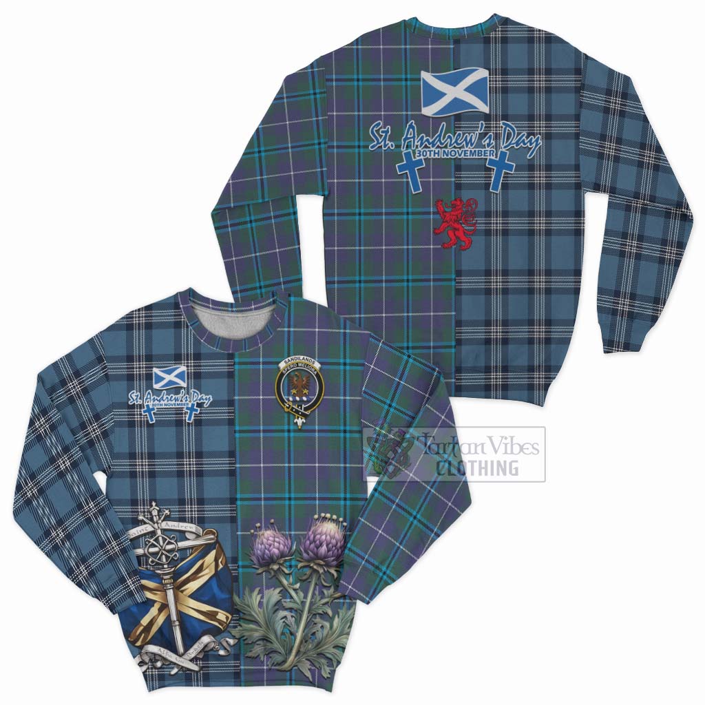 Tartan Vibes Clothing Sandilands Tartan Sweatshirt Happy St. Andrew's Day Half Tartan Style