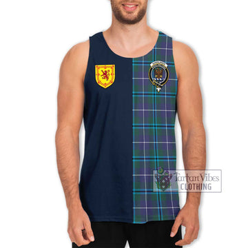 Sandilands Tartan Men's Tank Top Alba with Scottish Lion Royal Arm Half Style