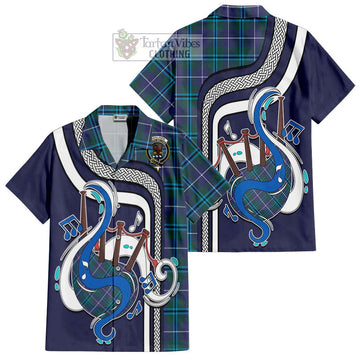 Sandilands Tartan Short Sleeve Button Shirt with Epic Bagpipe Style