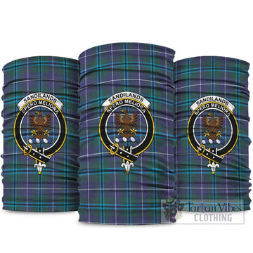 Sandilands Tartan Neck Gaiters, Tartan Bandanas, Tartan Head Band with Family Crest