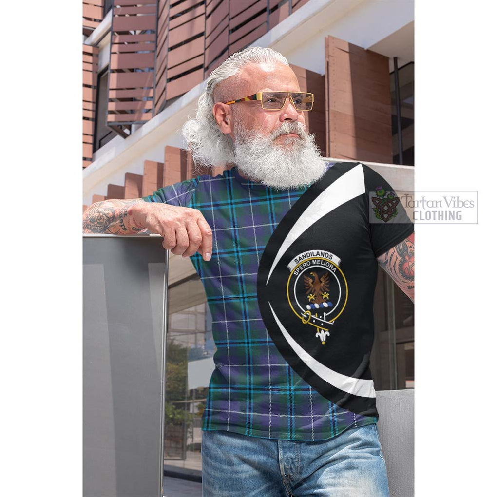 Tartan Vibes Clothing Sandilands Tartan Cotton T-shirt with Family Crest Circle Style