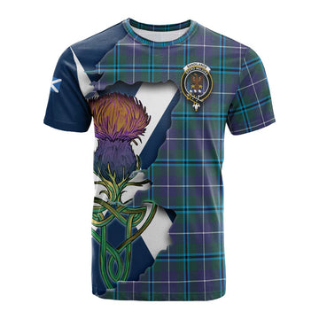 Sandilands Tartan Family Crest Cotton T-shirt Scottish Thistle Celtic Inspired Kid's Shirt - Tartan Vibes Clothing