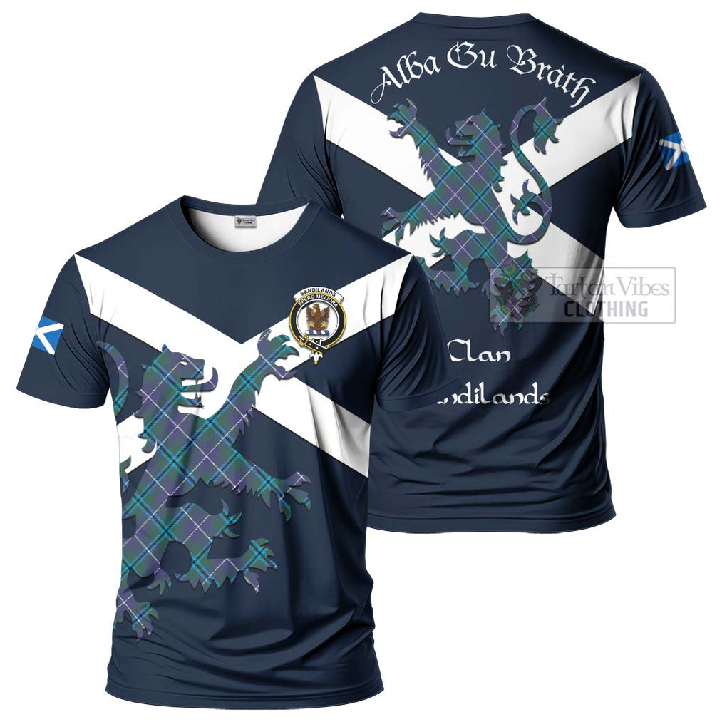 Tartan Vibes Clothing Sandilands Tartan Lion Rampant T-Shirt – Proudly Display Your Heritage with Alba Gu Brath and Clan Name