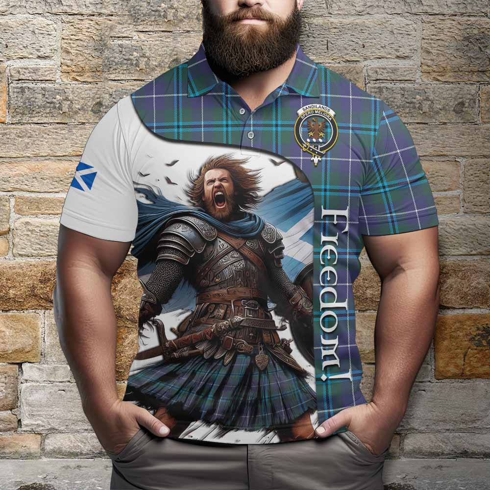 Tartan Vibes Clothing Sandilands Crest Tartan Polo Shirt Inspired by the Freedom of Scottish Warrior