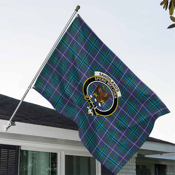 Sandilands Tartan House Flag with Family Crest