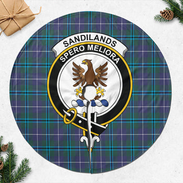 Sandilands Tartan Christmas Tree Skirt with Family Crest