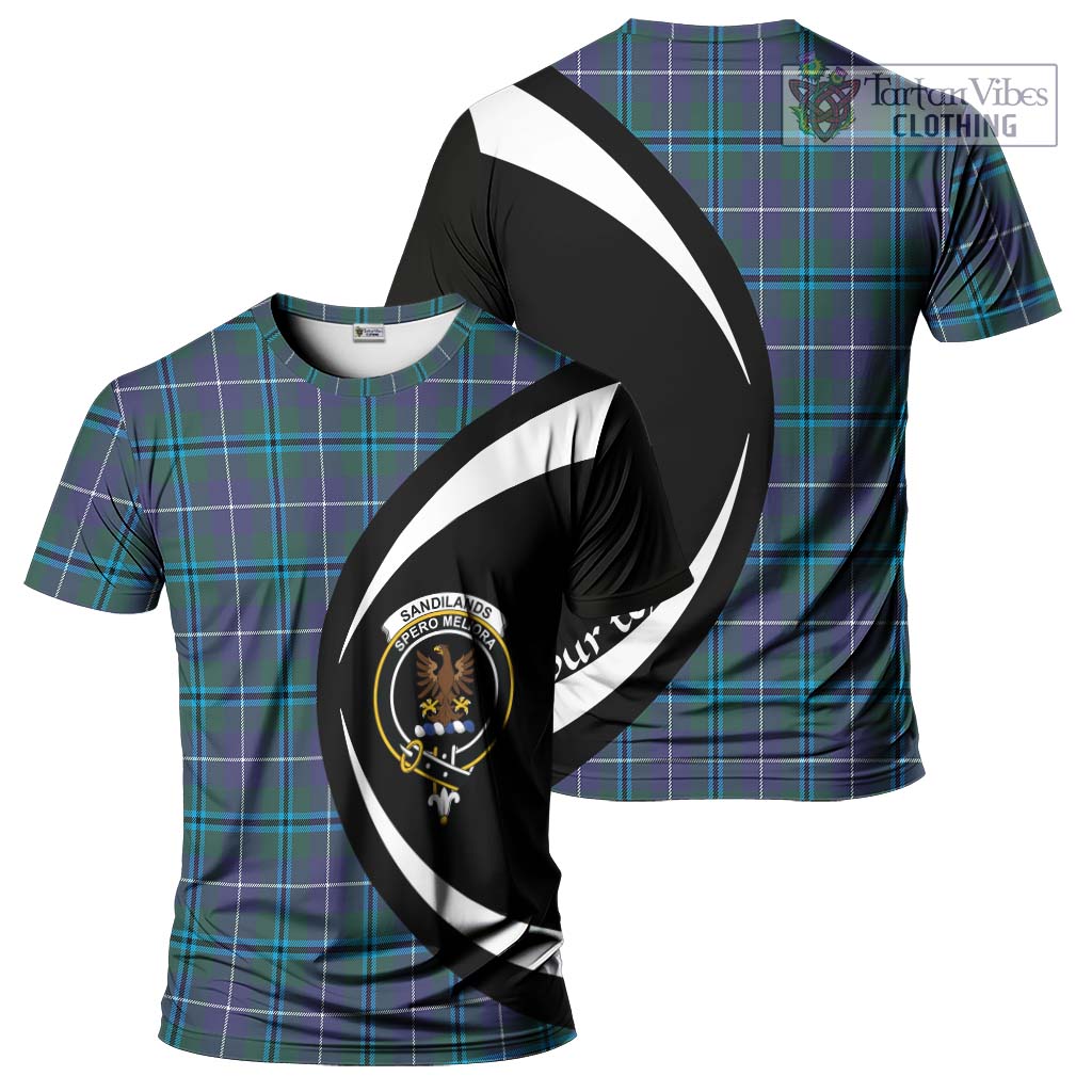 Tartan Vibes Clothing Sandilands Tartan T-Shirt with Family Crest Circle Style