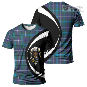 Sandilands Tartan T-Shirt with Family Crest Circle Style