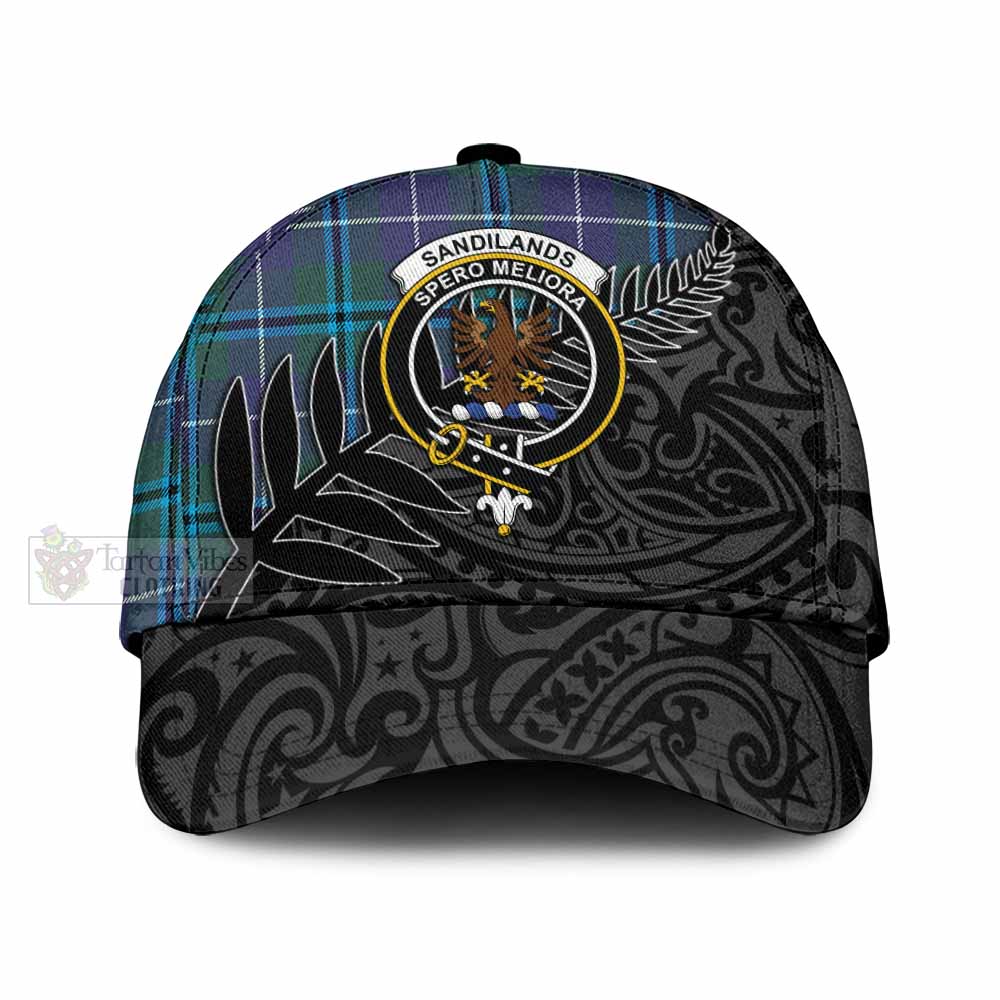 Tartan Vibes Clothing Sandilands Tartan Classic Cap with New Zealand Silver Fern Half Style