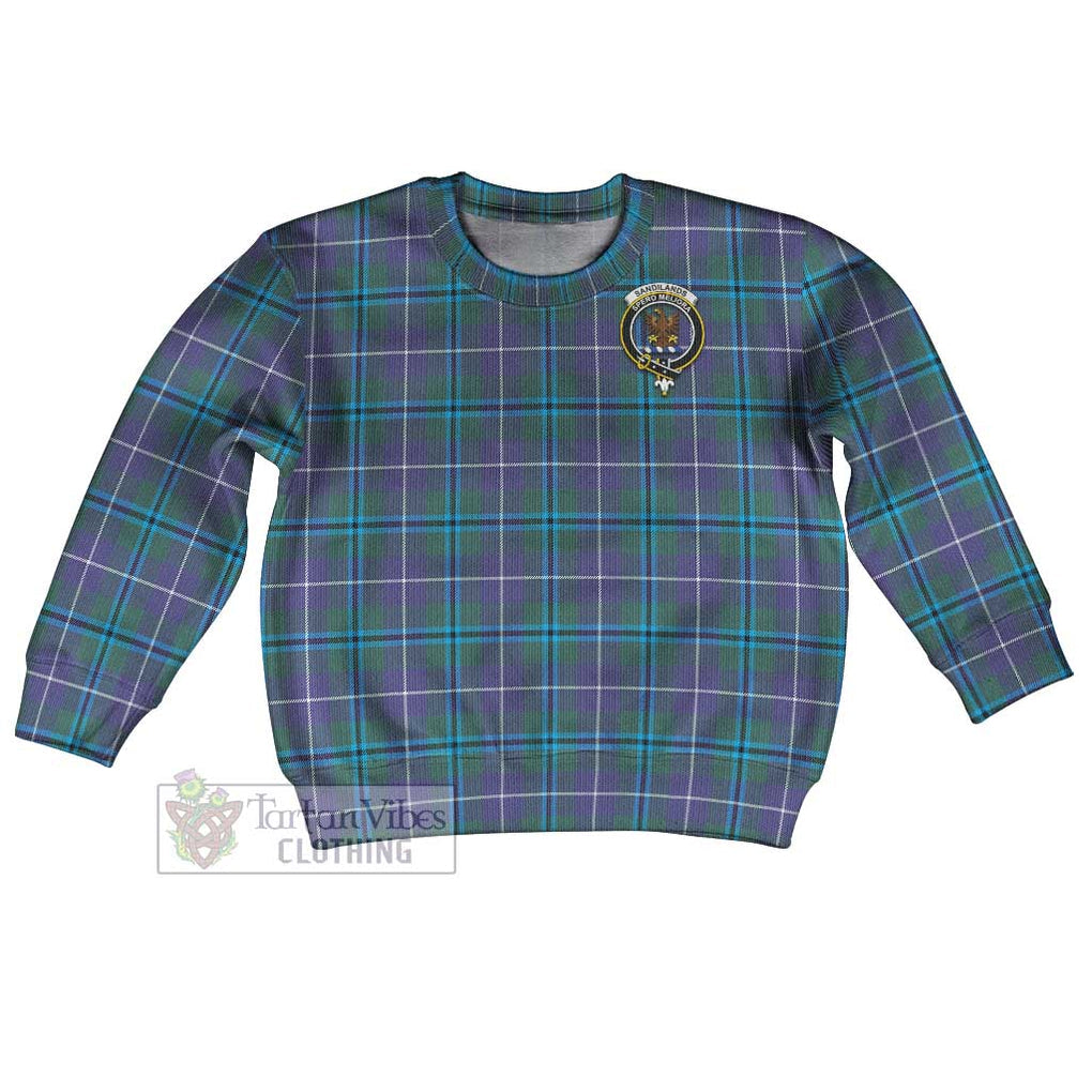 Sandilands Tartan Kid Ugly Sweater with Family Crest Kid - Tartan Vibes Clothing